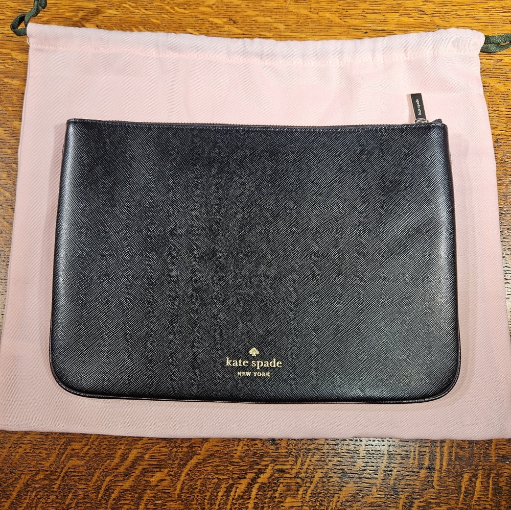 Kate Spade Meow Cat Large Zip Pouch With Dustbag - Picture 3 of 9